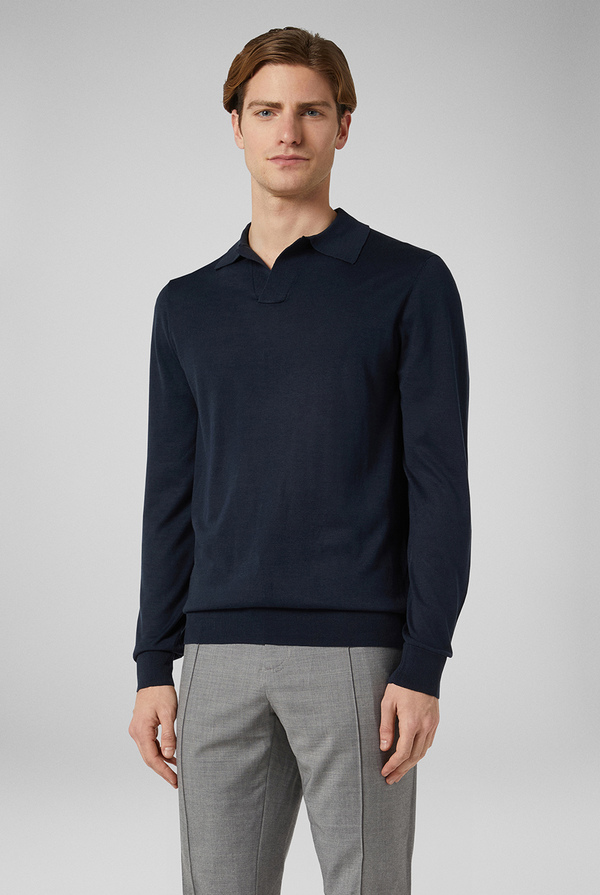 Knitted polo with long sleeves - Pal Zileri shop online