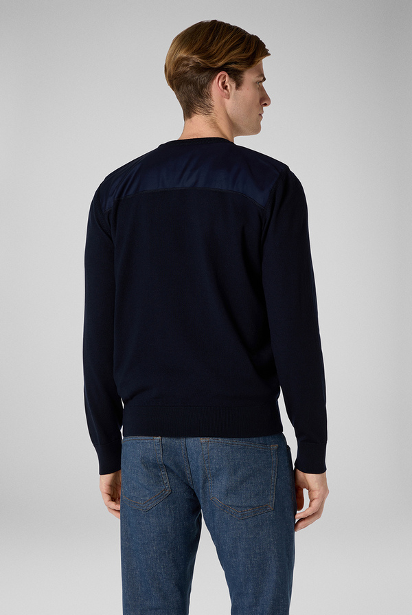 Girocollo in lana con dettagli in nylon - Pal Zileri shop online