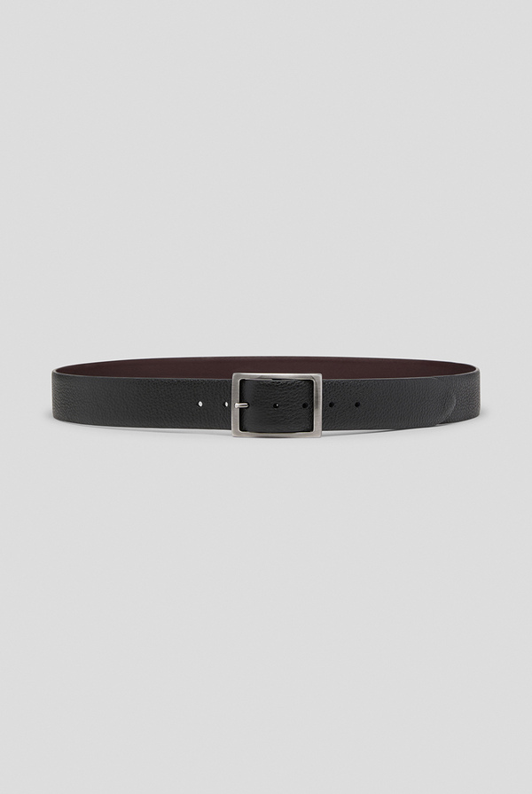 Leather belt with gunmetal buckle - Pal Zileri shop online