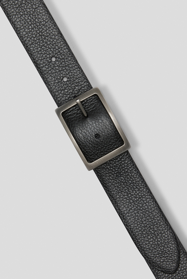 Leather belt with gunmetal buckle - Pal Zileri shop online