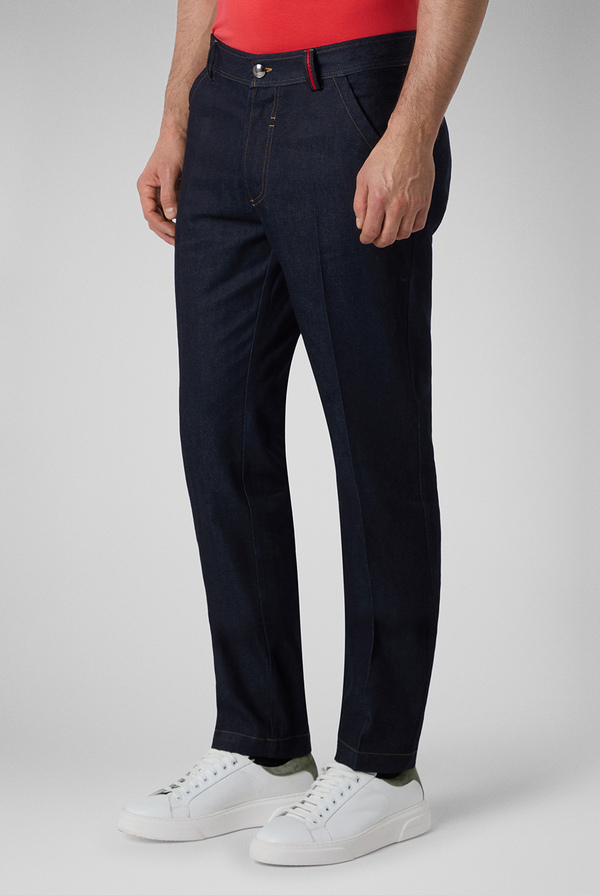 Embroidered five pocket denim - Pal Zileri shop online