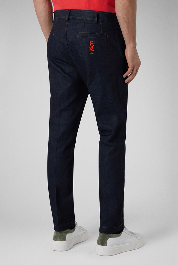 Embroidered five pocket denim - Pal Zileri shop online