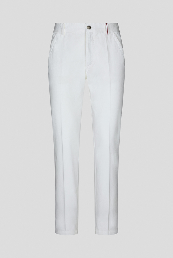 Embroidered white chino - Pal Zileri shop online