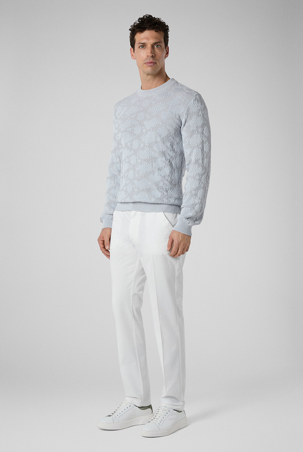 Embroidered white chino - Pal Zileri shop online
