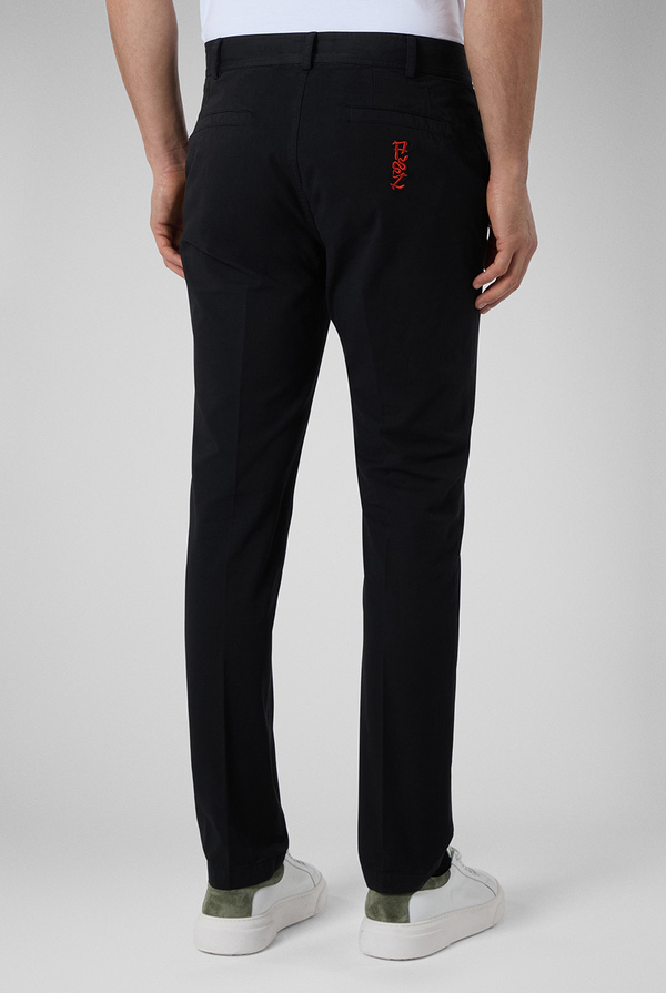 Embroidered black chino - Pal Zileri shop online
