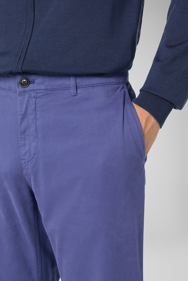 Pantaloni chino tinti in capo in cotone e tencel stretch - Pal Zileri shop online