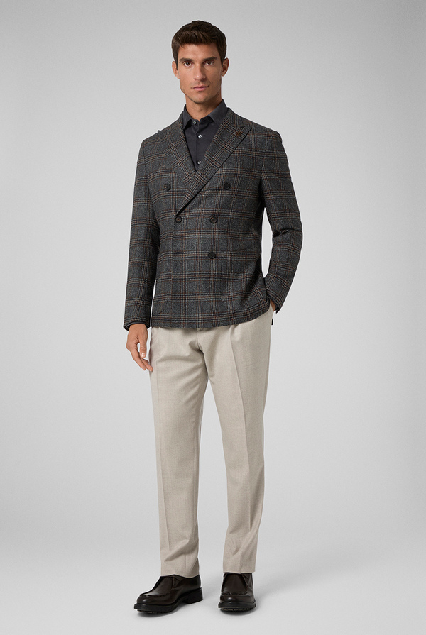 Giacca Brera doppio petto in pura lana con motivo Principe di Galles - Pal Zileri shop online