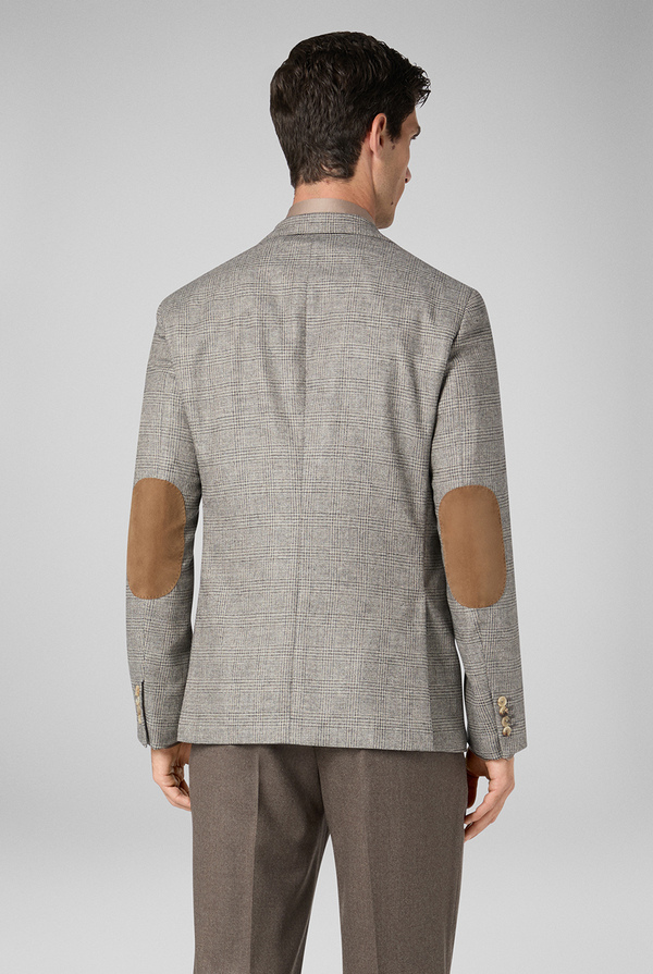 Brera jacket in wool and viscose with Prince of Wales motif and suede details - Pal Zileri shop online