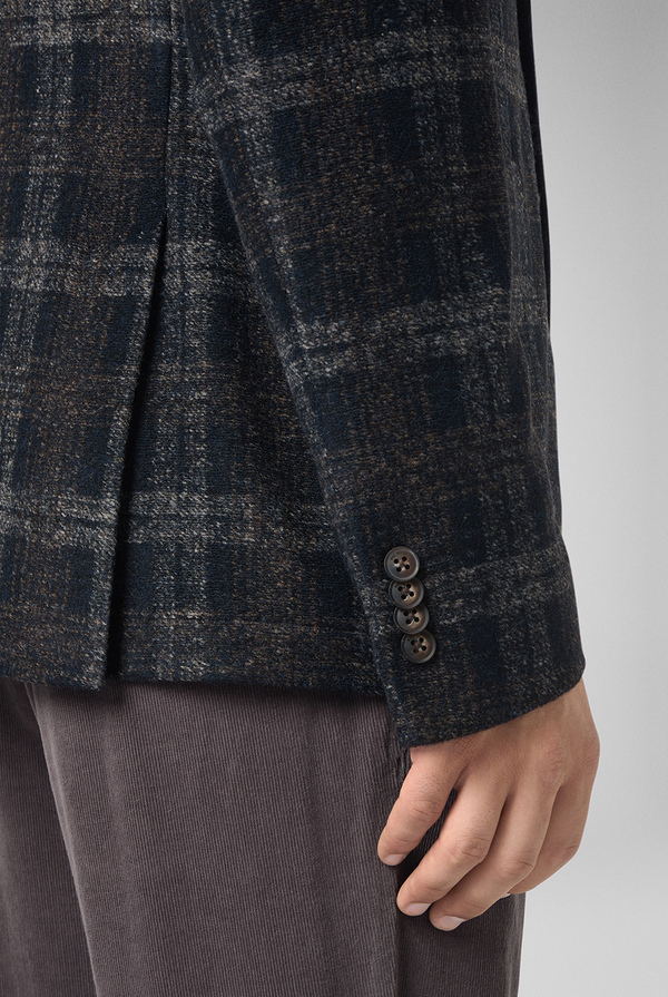 Blu navy jacket with macro check motif - Pal Zileri shop online