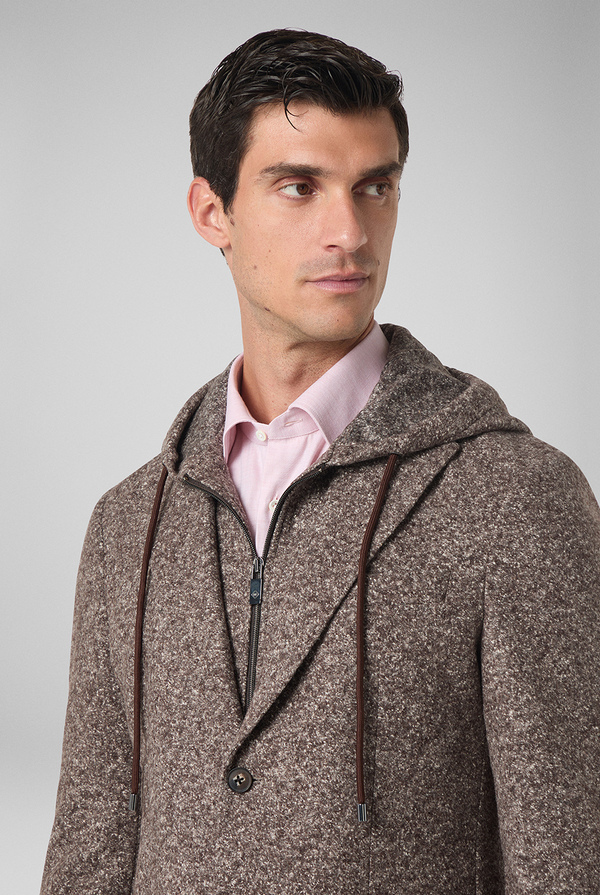 Jacket in technical wool with detachable front and hood - Pal Zileri shop online