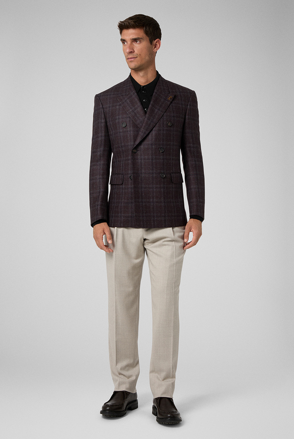 Double breast Club jacket in pure wool BORDEAUX Pal Zileri Shop Online