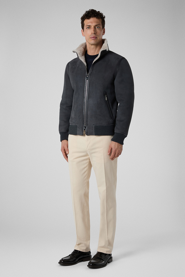 Shearling bomber with stand up collar - Pal Zileri shop online