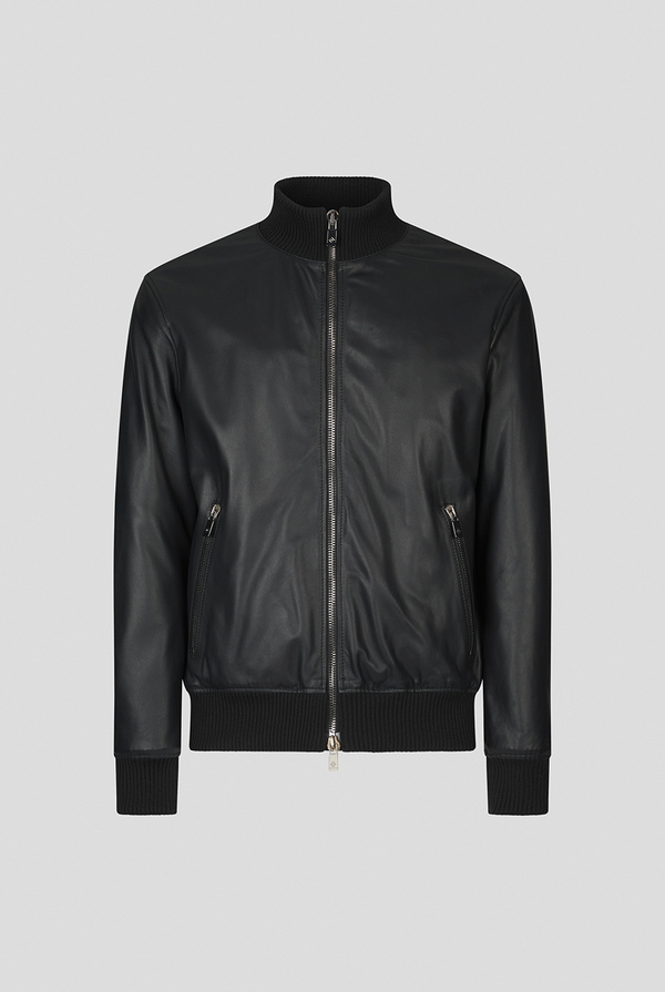 Leather bomber with stand up collar - Pal Zileri shop online