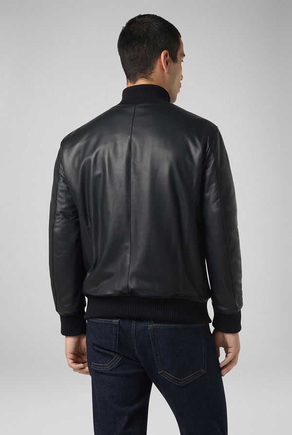 Leather bomber with stand up collar - Pal Zileri shop online