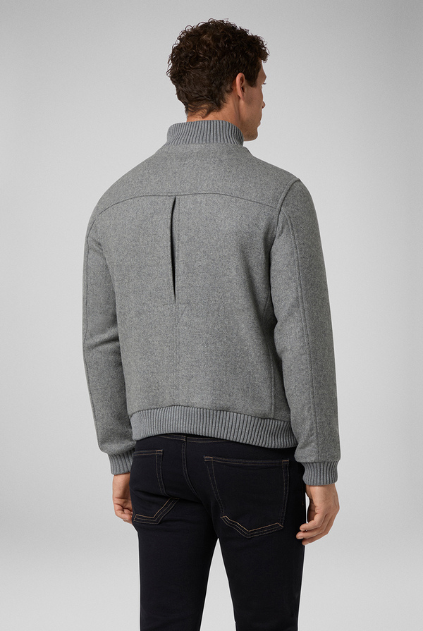 Grey blouson in pure wool with - Pal Zileri shop online