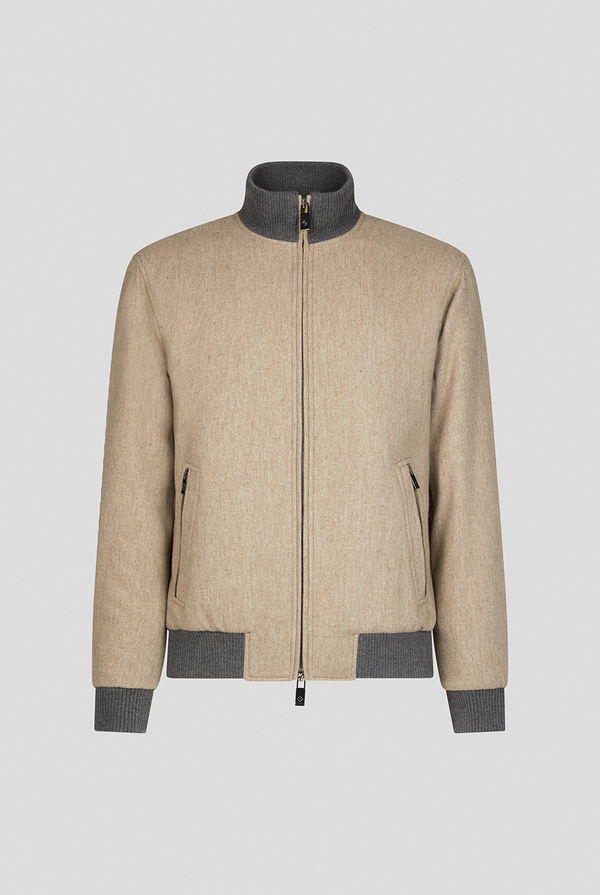 Bomber in technical wool with contrasting knitted finishes - Pal Zileri shop online