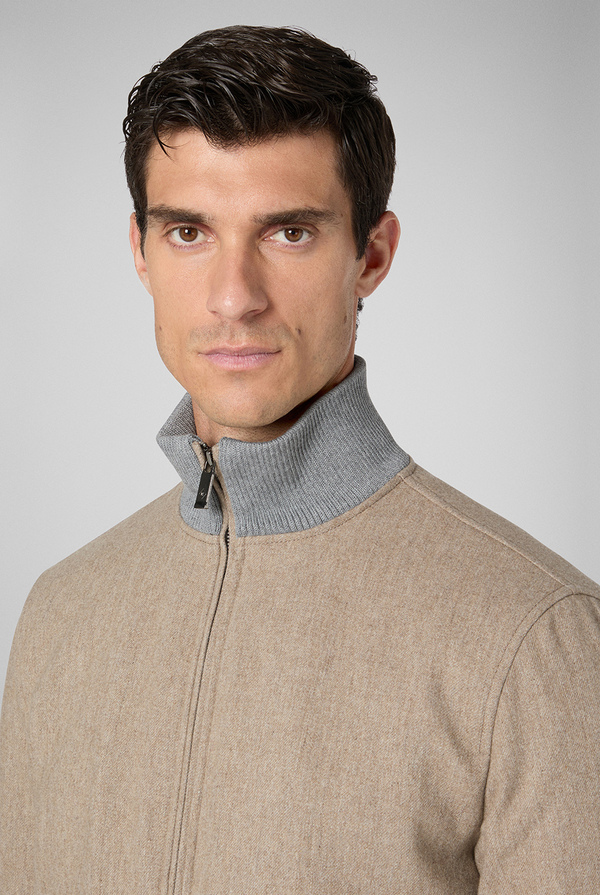 Bomber in technical wool with contrasting knitted finishes - Pal Zileri shop online