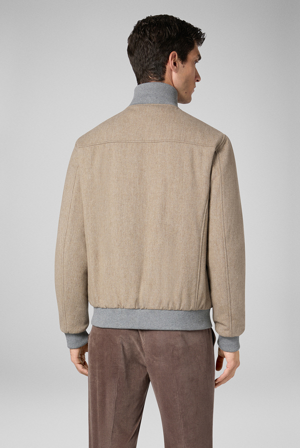 Bomber in technical wool with contrasting knitted finishes - Pal Zileri shop online