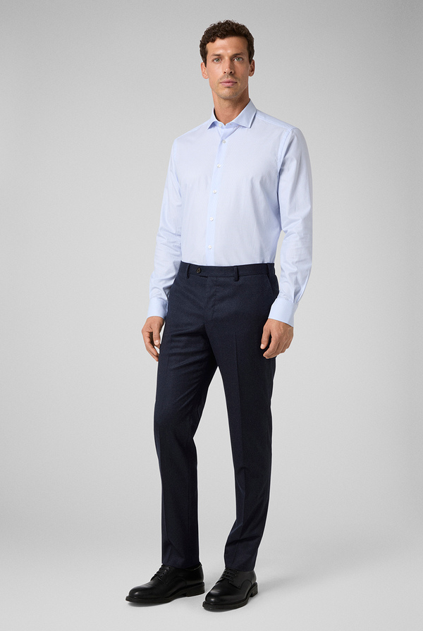 Micro jacquard shirt with contrasting details and collar Torino - Pal Zileri shop online
