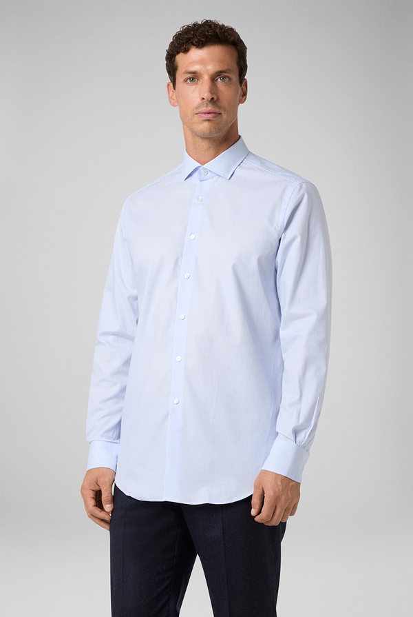 Micro jacquard shirt with contrasting details and collar Torino - Pal Zileri shop online