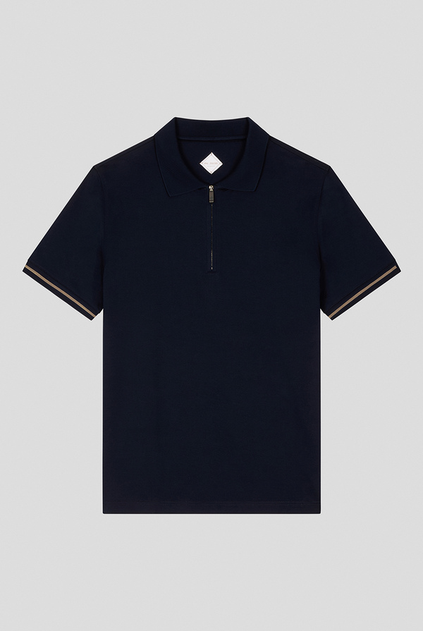 Zipped polo with embroidered logo - Pal Zileri shop online
