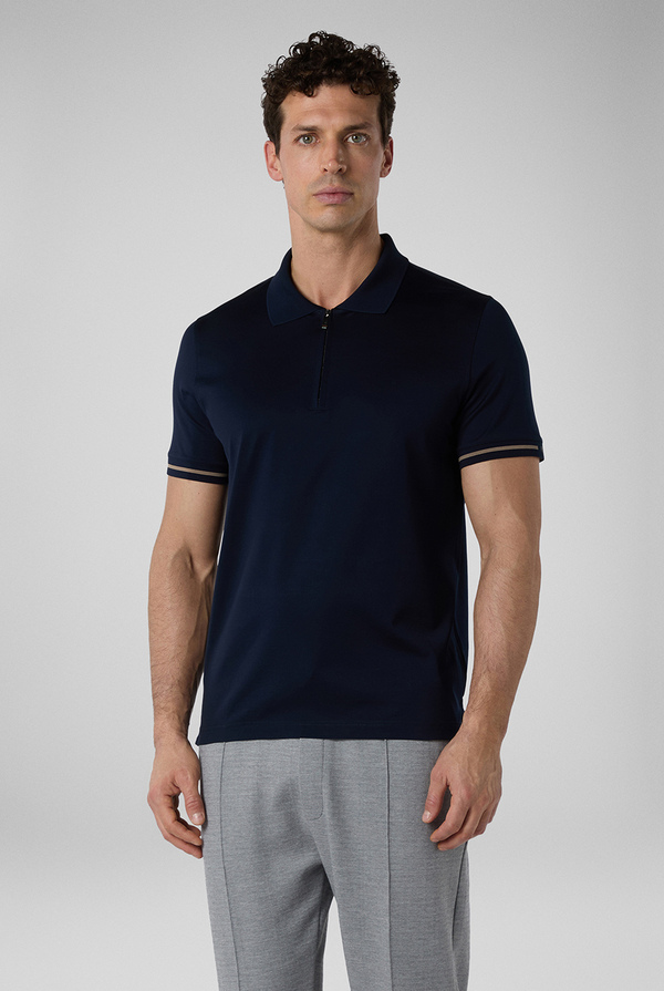 Zipped polo with embroidered logo - Pal Zileri shop online