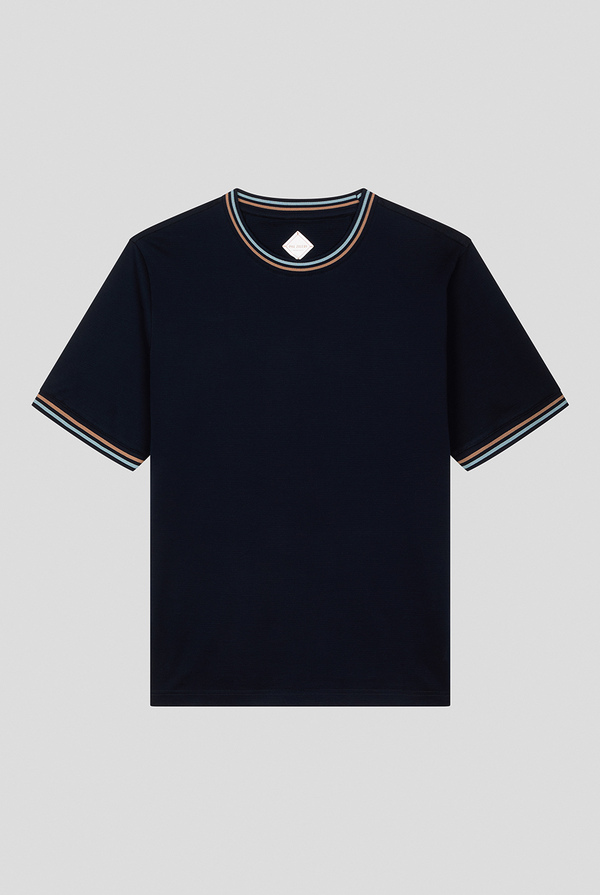 T-Shirt in cotone mercerizzato con motivo a contrasto - Pal Zileri shop online