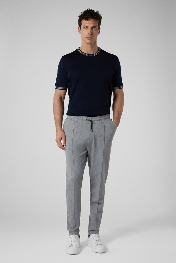 T-Shirt in cotone mercerizzato con motivo a contrasto - Pal Zileri shop online
