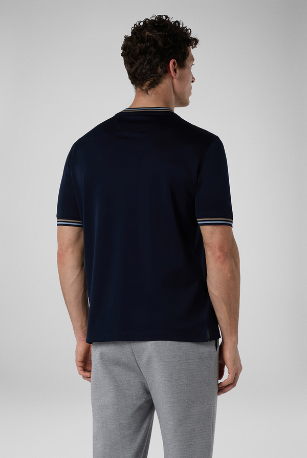 T-Shirt in cotone mercerizzato con motivo a contrasto - Pal Zileri shop online