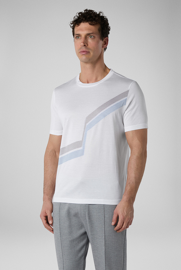 T-Shirt in jersey con intarsi jacquard - Pal Zileri shop online