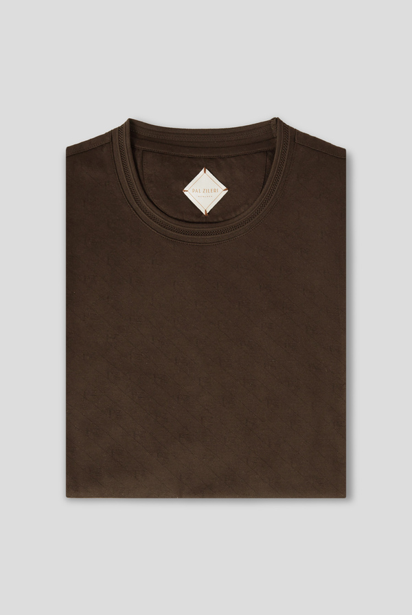 T-shirt in jersey di cotone stampa tono su tono - Pal Zileri shop online
