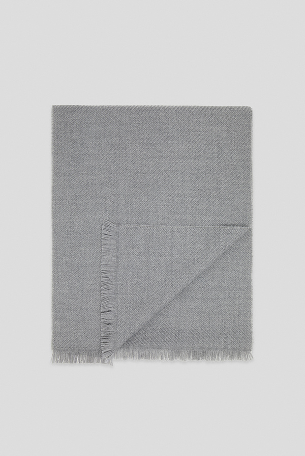 Wool scarf in grey with contrasting bands - Pal Zileri shop online
