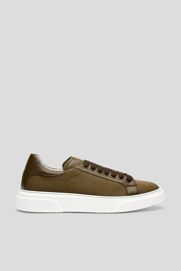 Cotton sneakers with leather details - Pal Zileri shop online