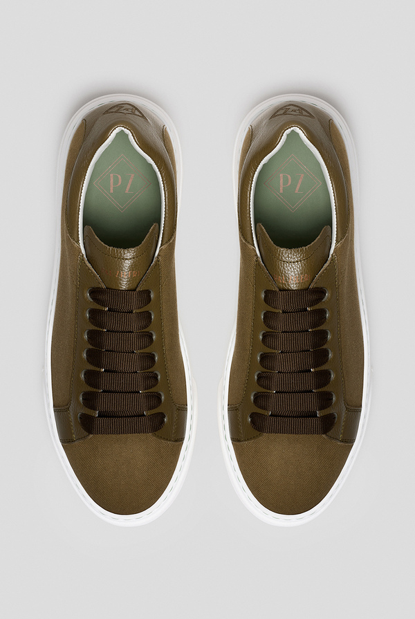 Cotton sneakers with leather details - Pal Zileri shop online