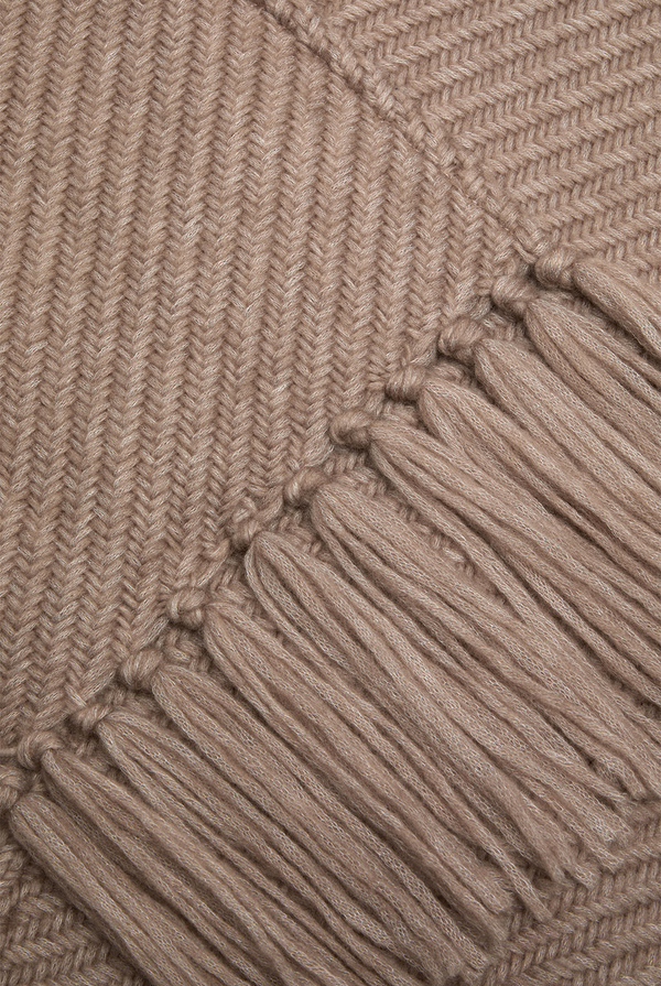 Scarf in virgin wool with maxi fringes - Pal Zileri shop online