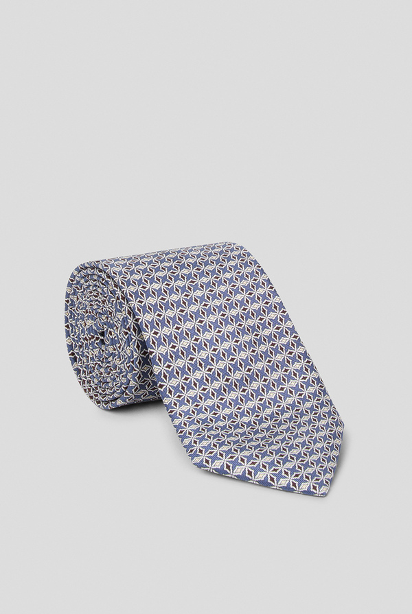 Cravatta in pura seta rosa con motivo geomeotrico - Pal Zileri shop online