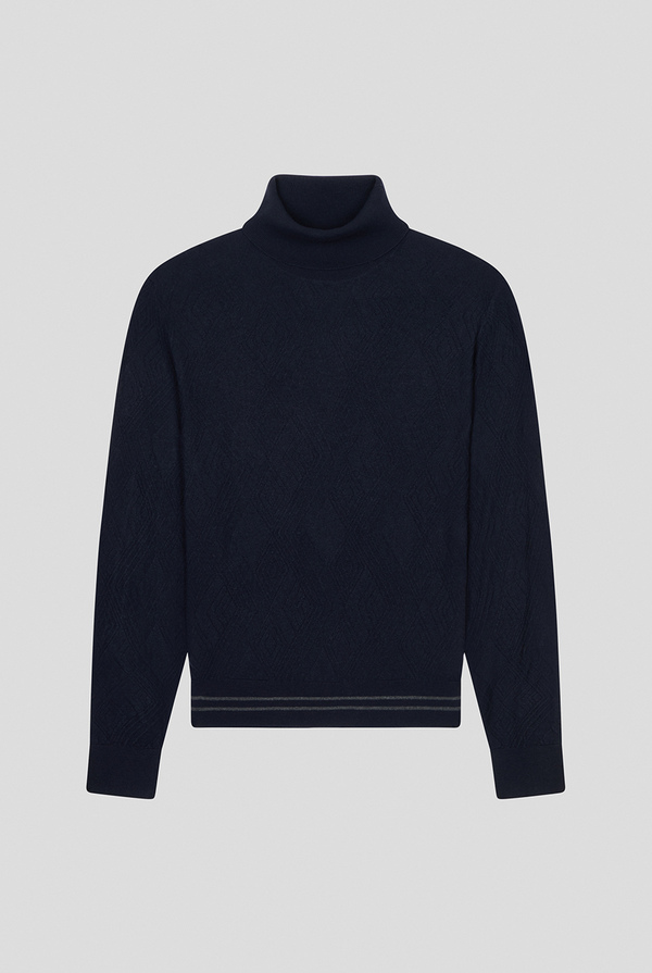 Navy cashmere turtleneck sweater outlet