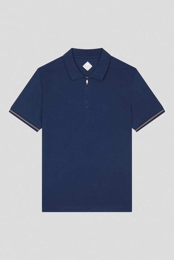 Zipped polo with embroidered logo - Pal Zileri shop online