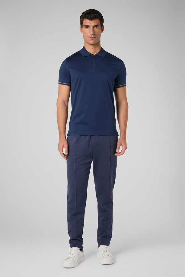 Zipped polo with embroidered logo - Pal Zileri shop online
